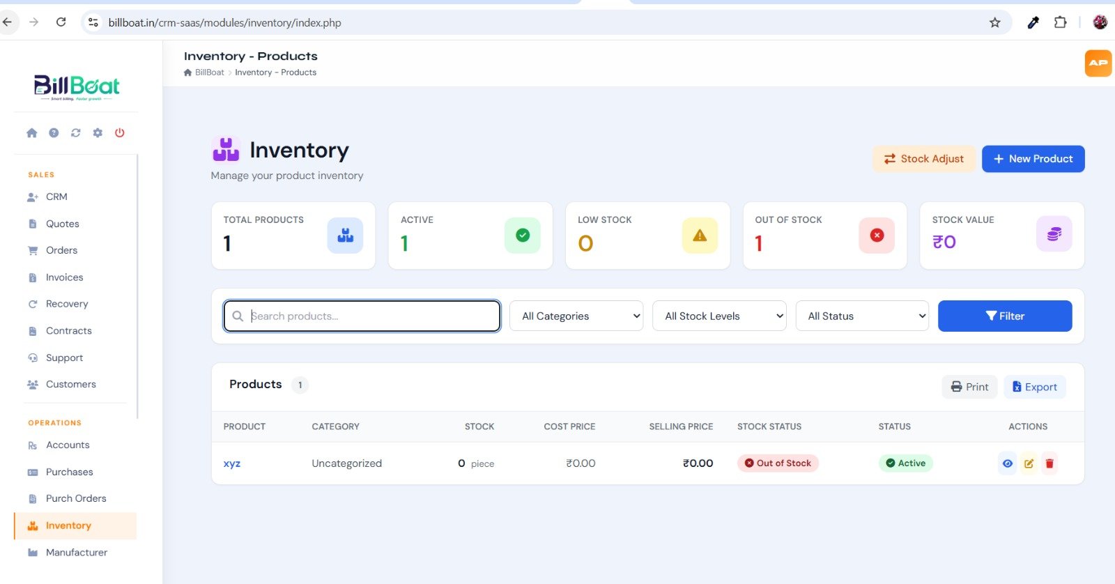 BillBoat Customer Ledger